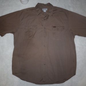 Carhartt Mens Brown Button Up - Sized XL